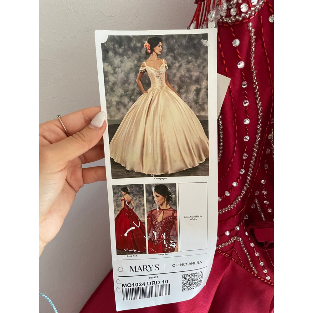 Women's Mary's Quinceanera Gown Size 10 Red - Picture 2 of 5